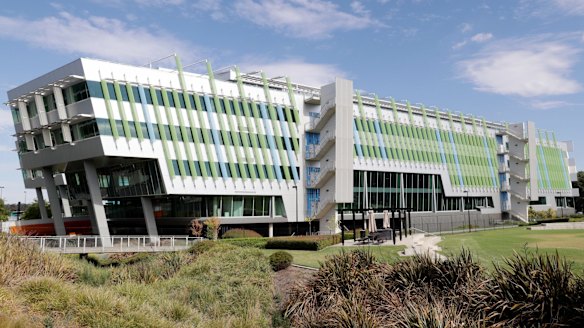 This empty building at Canberra Airport will likely soon house the new headquarters of the Department of Immigration.