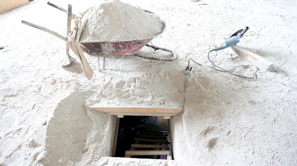 The exit of a tunnel connected to the Altiplano Federal Penitentiary and used by drug lord Joaquin 'El Chapo' Guzman to escape.