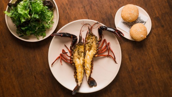 Manjimup marron, curry butter and fried bread. 