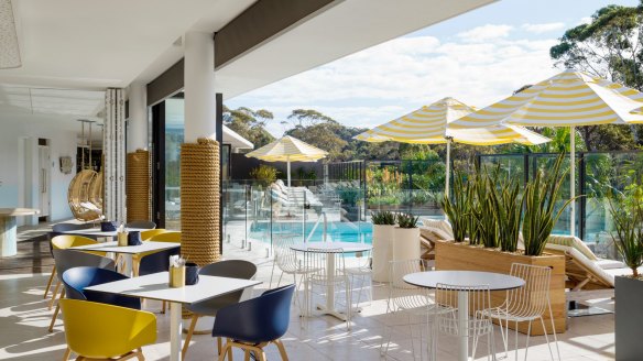 The Rooftop Bar and Grill restaurant at Bannisters Pavilion Hotel in Mollymook, NSW.