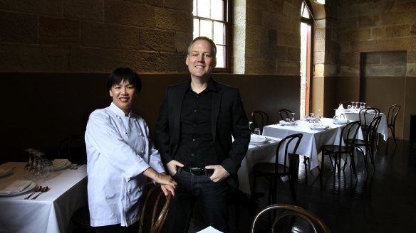 Jason Tait, owner of Sailors Thai Restaurant at The Rocks, with head chef Pacharin Jantrakool.
