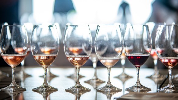 A kaleidoscope of pale pink, salmon and rose-gold hues at the Australian Alternative Varieties Wine Show.