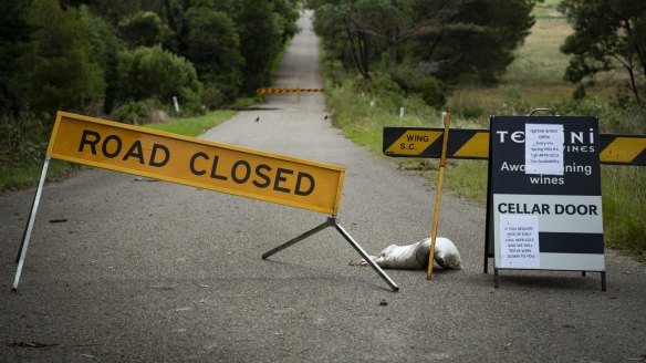 The main road to Tertini Wines cellar door has been damaged during the recent rain event.