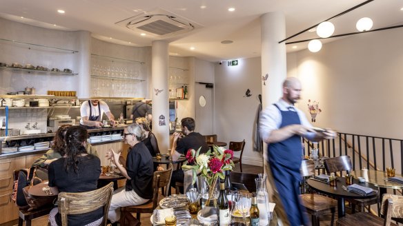 One Trick Pony's light-filled upstairs dining room.