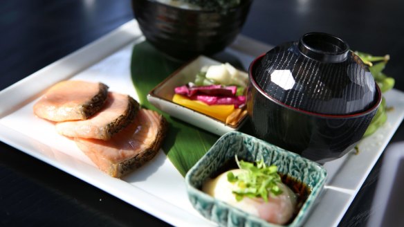 Not your standard bacon and eggs affair: traditional Japanese breakfast at Sokyo.