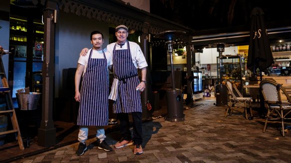 Chefs Michael Bengtsson and Say Thongchoi at Sven-San.