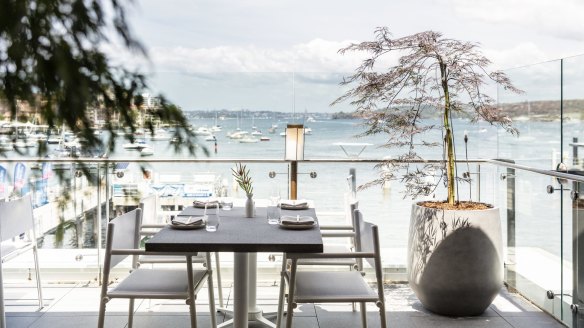 The wharf-top terrace at Sake Restaurant and Bar, Manly.