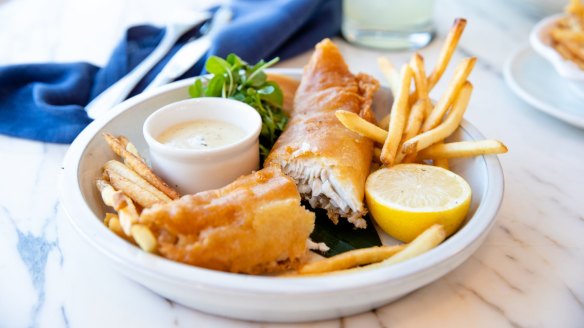 John dory and chips at The Boathouse, Rose Bay. 