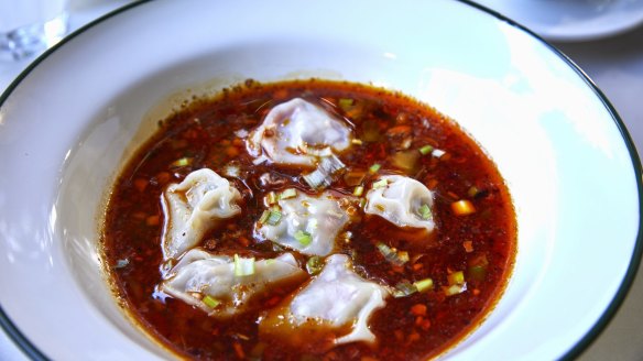 Go-to dish: San xian dumplings (filled with pork, prawn and chives) in optional Sichuan chilli oil.