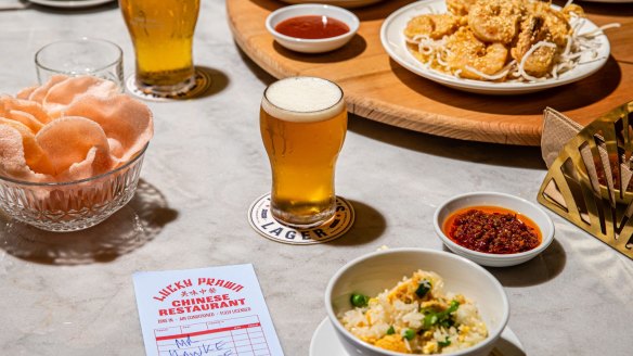 A schooner of session lager suits the retro Australian-Chinese cuisine.