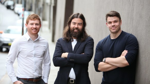 Loulou's baker Brendon Woodward, sommelier Shun Eto and head chef Billy Hannigan.
