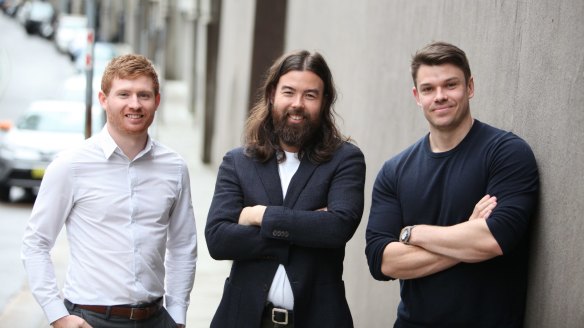 Loulou's baker Brendon Woodward, sommelier Shun Eto and head chef Billy Hannigan.