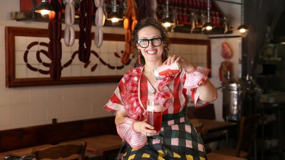 Sausage Queen Brewing founder Chrissy Flanagan at her Dulwich Hill brewery and "snaggery".