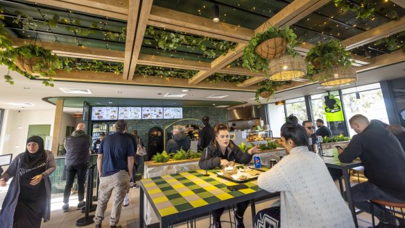 The green-hued fast food joint is attracting queues in Melbourne's north.