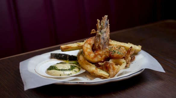 The menu leans slightly in favour of Italy, such as this fritto misto dish.