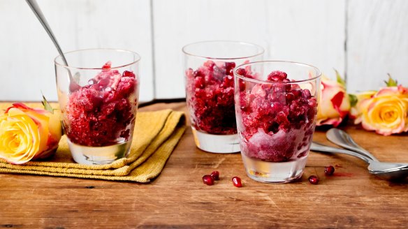 Yotam Ottolenghi's refreshing pomegranate and rose granita.