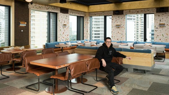 Chef Mitch Orr in his new Kiln restaurant in the super cool Ace Hotel.