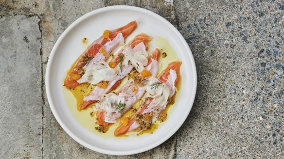 Trout with lardo at Rebel Rebel in Canberra.