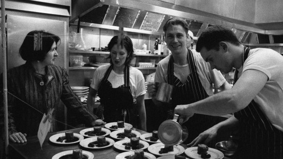 Mietta O'Donnell, Philippa Sibley, Donovan Cooke and an unknown chef in 1996.