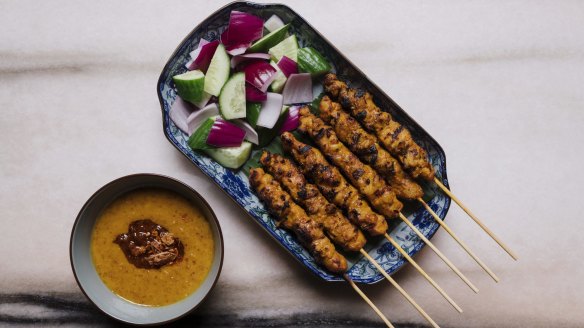 The chicken satay smells of smoky charcoal, with a well-judged peanut sauce for dipping.