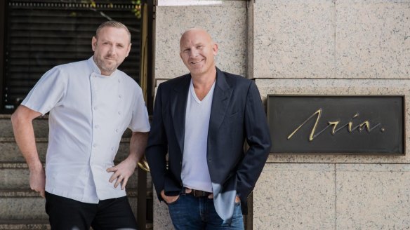 Joel Bickford, the new chef at Aria, with owner Matt Moran.