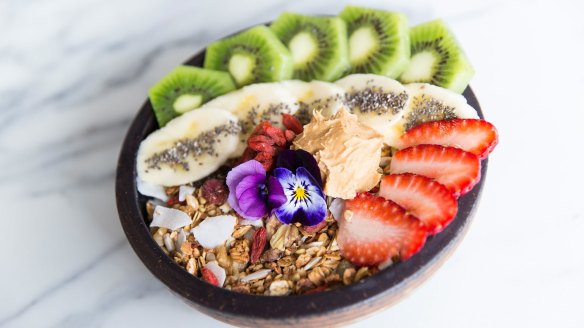 Charcoal smoothie bowl served at Second Wife.