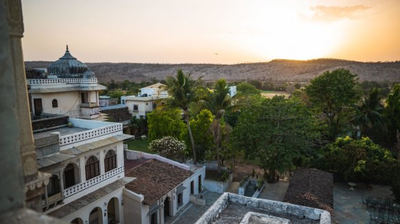 Sunset over Jaipur in India.