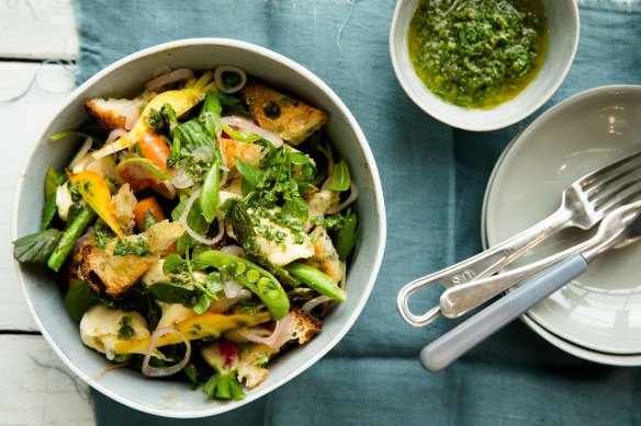 Crunchy vegetables and fresh herbs boost this refreshing seasonal salad. Photo by Edwina Pickles.