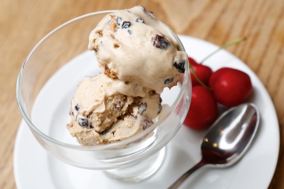 Christmas pudding ice-cream.