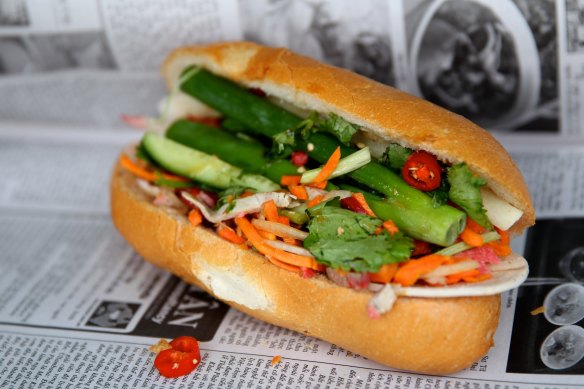 Crusty rolls, juicy fillings: A pork banh mi from Marrickville Pork Roll.