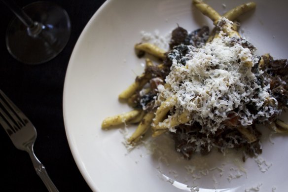 From another time: Pasta at Templar Lodge.