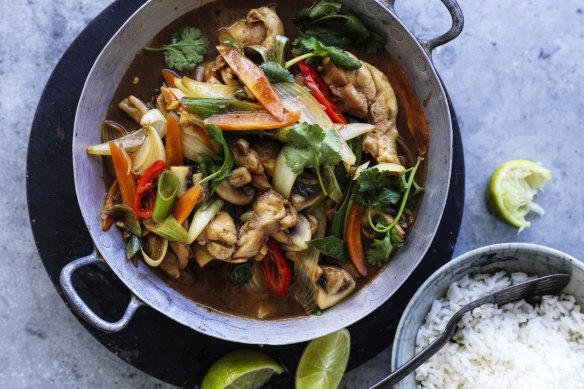 Thai oyster sauce chicken and rice.