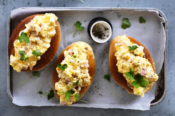 Family-friendly carbonara sandwiches.