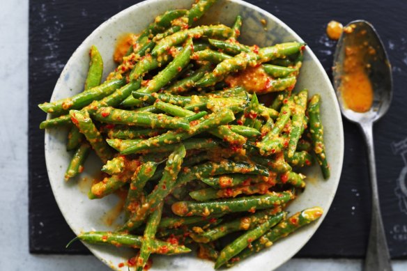 Green beans in coconut cream.