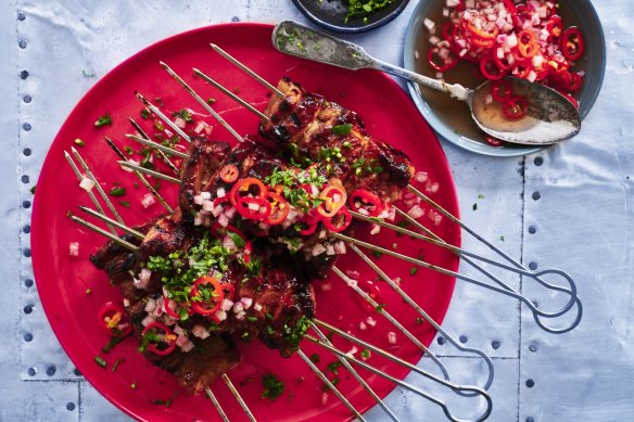 Adam Liaw's Filipino pork skewers.