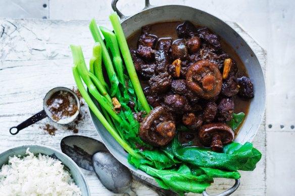 Chinese-style braised pork belly.