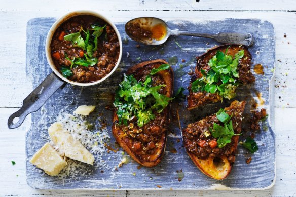 Adam Liaw's red wine mince on toast.