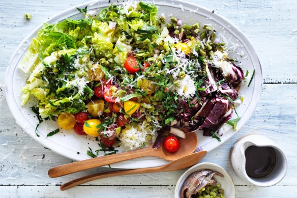 Olive and parmesan slaw.