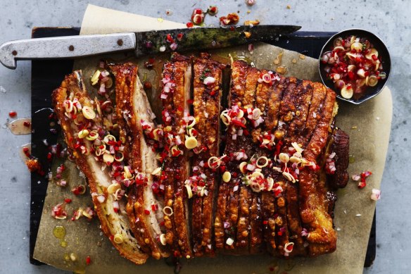 Bali-style roast pork belly.