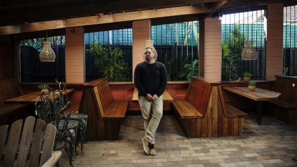 Owner of La Familia Jack Wright, pictured at his unopened restaurant in Mullumbimby.