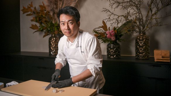 Owner-chef Motomu Kumano of Komeyui Japanese restaurant in South Melbourne.