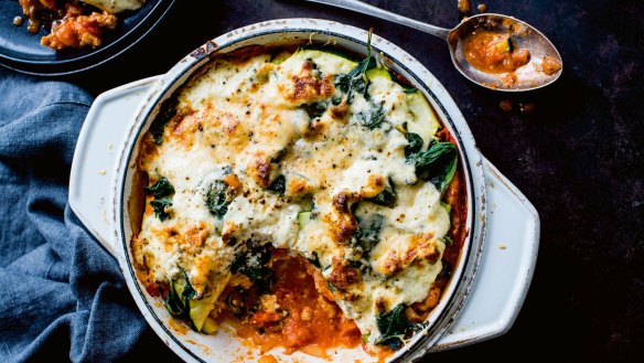 Low-carb sausage 'lasagne'.