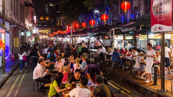 Chinatown Food Street is a converted alfresco food trail with 24 hawker stalls and six shophouse restaurants. Try Katong Keah Kee Fried Oysters and Newton Circus Ahmad Ibrahim Satay.