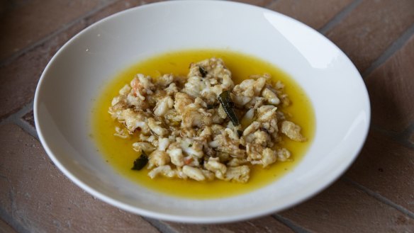 Fraser Isle spanner crab with curry butter. 