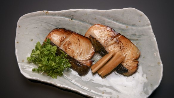 Black cod 'saikyo-yaki' marinated in miso and charcoal grilled. 