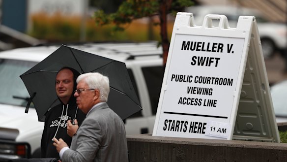 The scene outside the federal court on Monday, August 7, 2017, in Denver, Colorado.