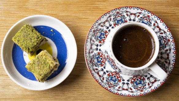 Turkish coffee with Turkish delight.