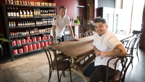 Andrea Vignali (left) and Davide Bonadiman at their new venture, Al Dente Enoteca.