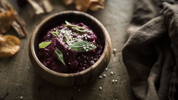 Jill Dupleix's raw beetroot dip is vibrant and flavour-packed.