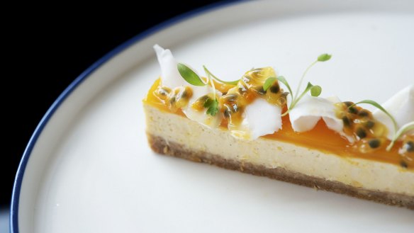 Cheesecake with passionfruit.